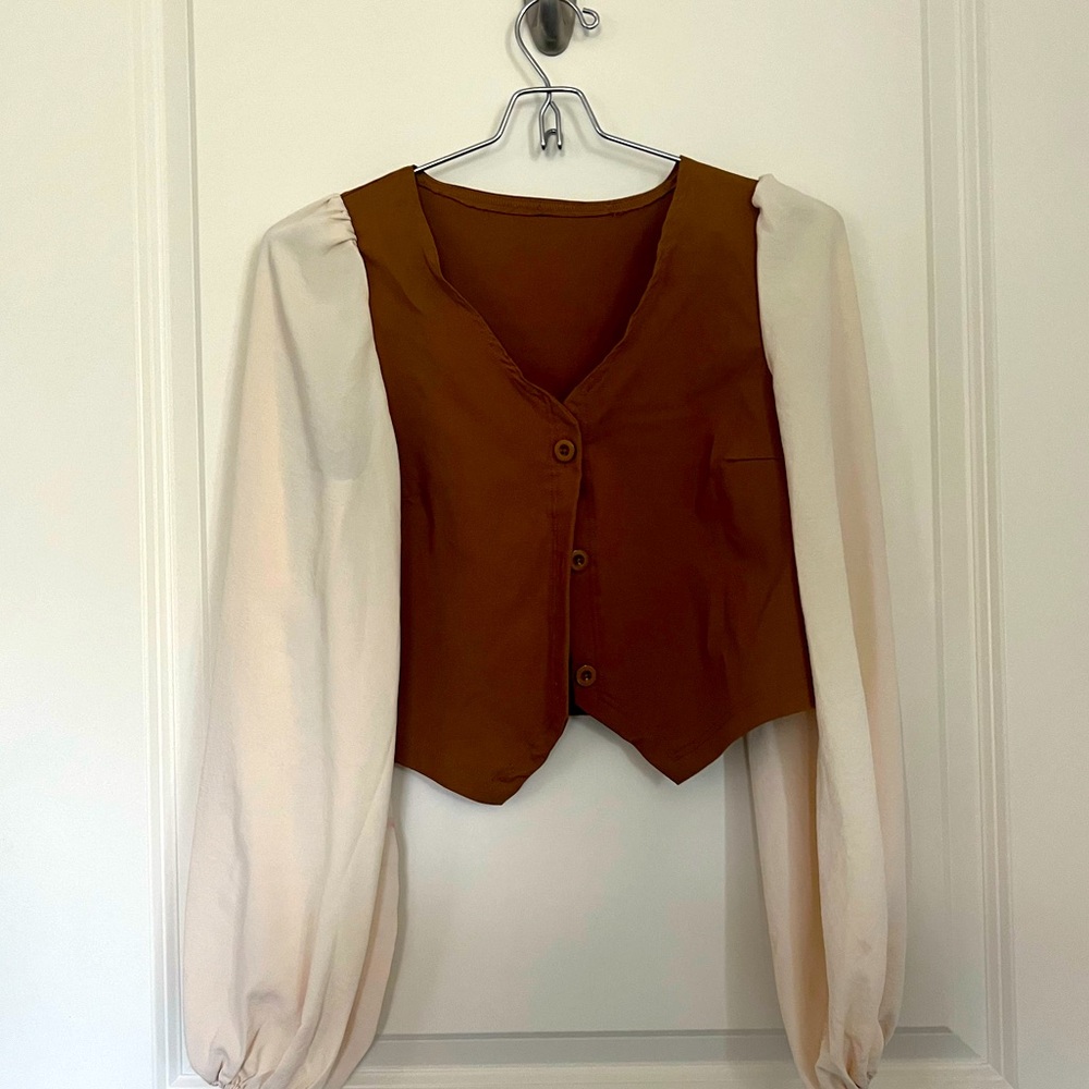 Brown and cream 2 piece dance costume